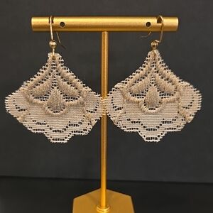 Elegant Gold Lace Earrings